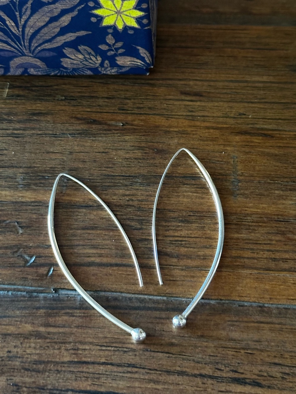 Silpada Silver Teardrop Wire Earrings with Bead Accents
